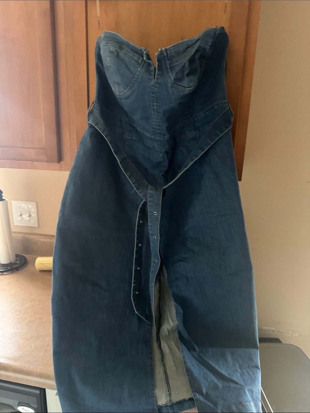 Sister’s Closet Women’s Dark Blue Denim Jeans Jumpsuit 2X